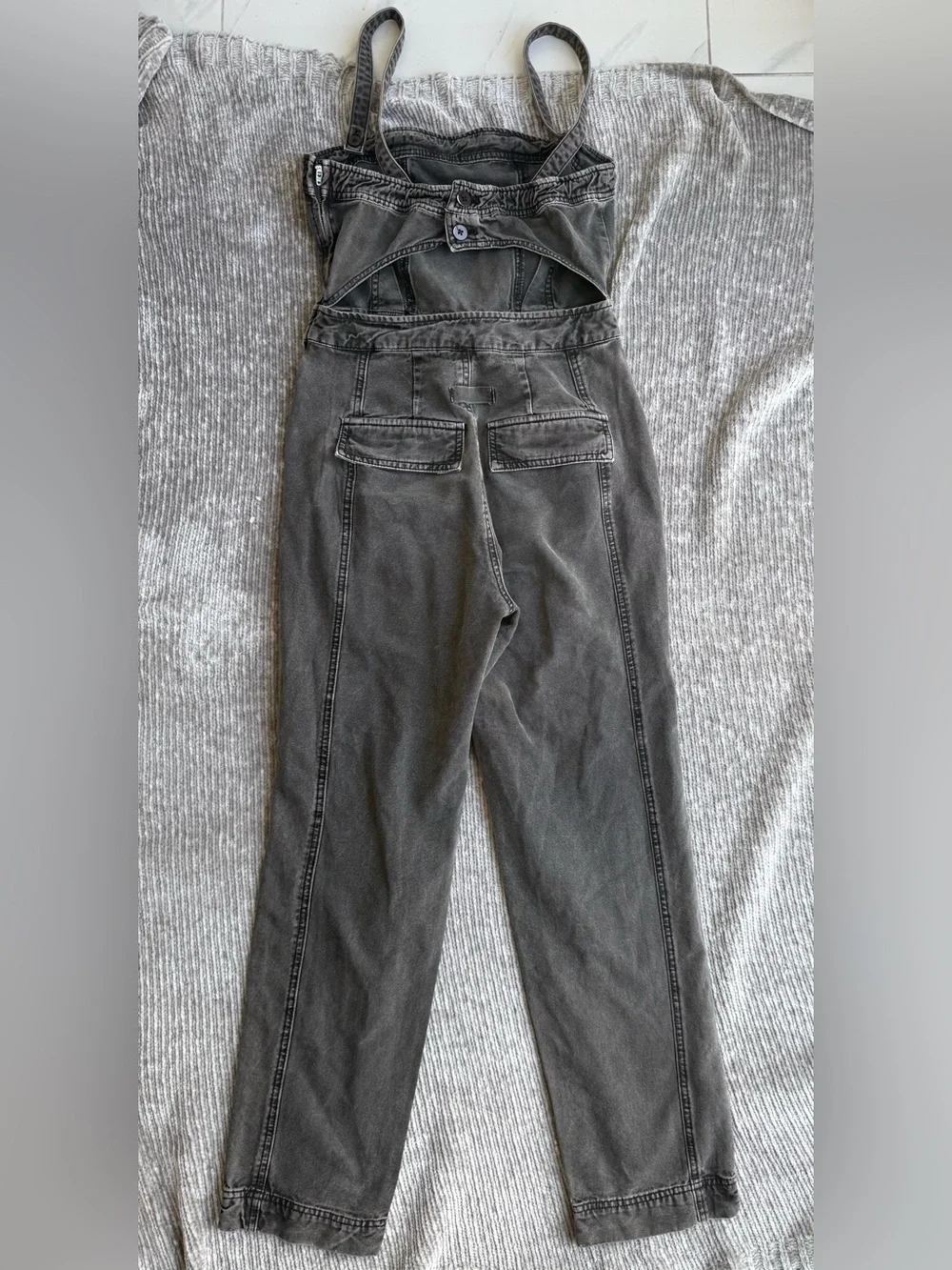 Free People Women’s Go West Utility Jumpsuit Washed Black Size S